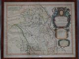 an old map of the county of somerset in a wooden frame