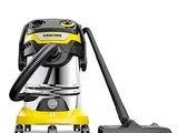un gros plan d'un aspirateur muni d'un tuyau, sur fond blanc