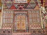 a rug with a picture of a building on it