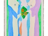 an image of a painting of three women with flowers in their hands