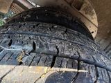 a close up of a tire on a truck