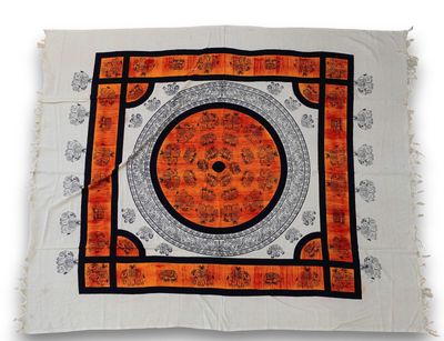 Textile imprimé des Indes à décor d'un médaillon à décor d'é…