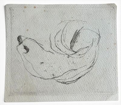 un dessin représentant une banane sur une feuille de papier