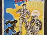 une affiche de film représentant un homme et deux chiens