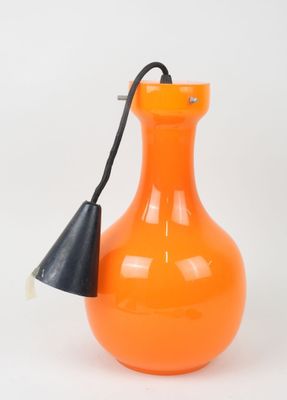 TARGETTI SANKEY. Suspension en verre teinté orange de forme …