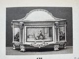 an old picture of a fireplace with a man and woman on it