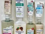 several different types of hand sanitizers and lotion bottles on a counter