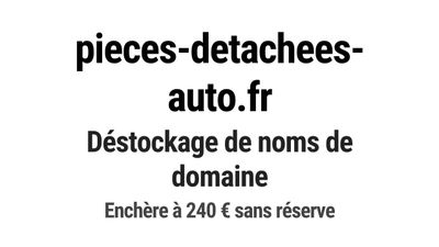 Nom de domaine pieces-detachees-auto.