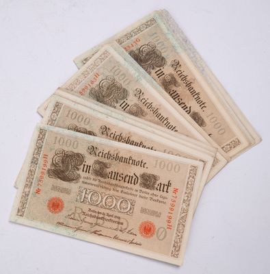 40 billets de 1000 marks 1910 quasi neufs