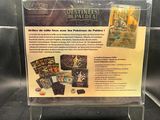 a display case with a card game inside of it