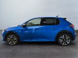 a blue car is parked in a room with a gray floor
