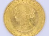 gold coin with the image of queen victoria on it