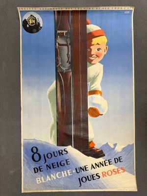 Roland HUGON (1911-?) SNCF "8 Jours de neige" (1938)