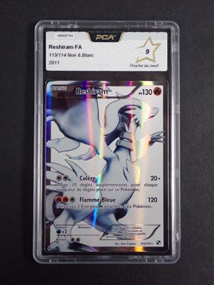a close up of a card in a plastic case on a table