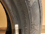 a close up of a tire on the ground