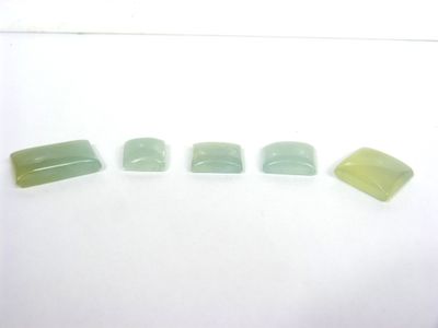 5 aigues marines laiteuses cabochon rectangle