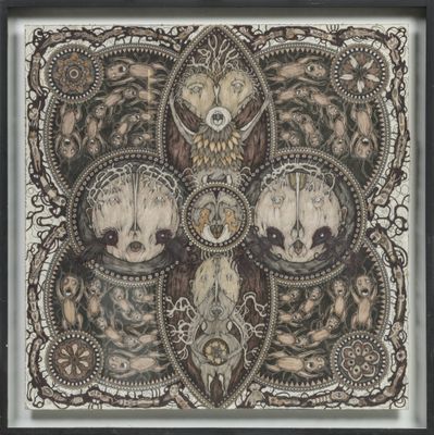 an image of a picture of a group of skulls in a frame