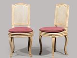 paire de chaises françaises à dossier en rotin
