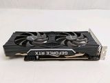 a close up of a video card on a white surface