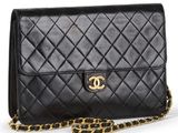 chanel black quilted lambskin flap bag