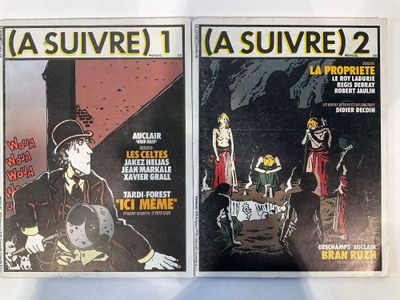 deux couvertures de bandes dessinées représentant un homme et une femme assis sur un banc