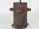 an old rusty fire hydrant on a white background with a white background