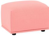 a close up of a pink foot stool on a white background