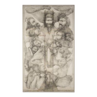 une image représentant un dessin de Jésus entouré d'anges et de démons