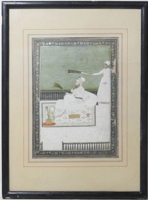 tableau encadré représentant un homme et une femme assis sur un banc