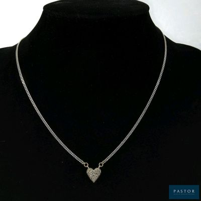 Collier en or blanc 18K (750 millièmes) à maille gourmette r…