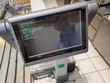 an image of a computer screen in a restaurant kitchen