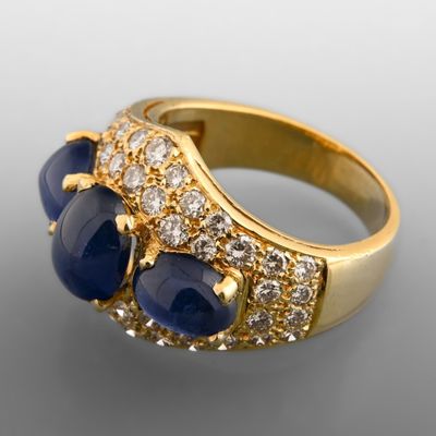 Bague dפme En or jaune 18 K (750) sertie d'un pavage de diam…