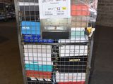 a cart with a lot of boxes on it in a warehouse