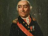 un tableau représentant un homme en uniforme avec une écharpe rouge