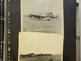 an old black and white photo of an airplane in the sky