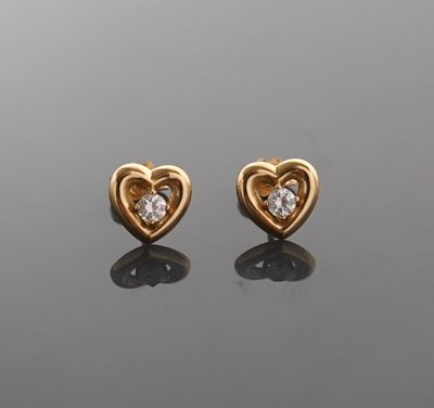 Paire de puces d'oreilles en or jaune 18k 750 millièmes figu…