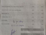 the receipt has been written on a piece of paper with a picture of a man ' s face