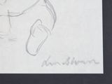 pencil drawing of an elephant holding a pair of shoes on a piece of paper