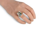 a close up of a person ' s hand with a ring on it