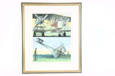 une photo d'une photo d'un avion accrochée au mur