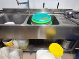 a sink with a lot of dirty dishes in it