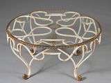 wrought iron coffee table with glass top