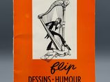 un livre orange sur lequel est dessinée une femme jouant de la harpe
