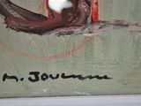 a painting of a cat sitting on a tree branch