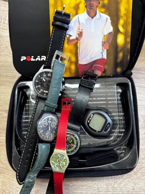 Lot : 3 montres SWATCH, montre POLAR, montre VUILLEMIN REGNI…
