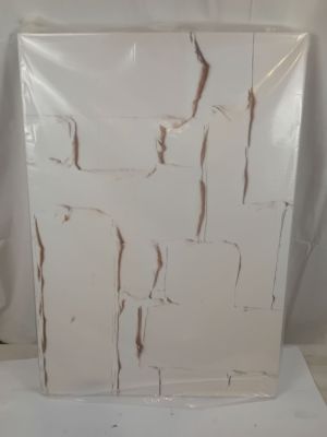 une photo d'une feuille de papier blanc recouverte de peinture marron