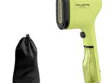 une photo d'un sèche-cheveux jaune posé à côté d'un sac noir
