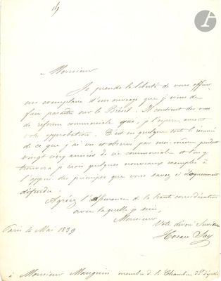 une vieille lettre manuscrite, écrite à l'encre noire