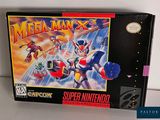 an image of a box of mega man x super nintendo game