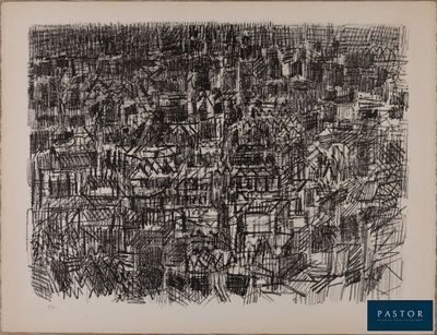 une image représentant un dessin en noir et blanc d'une ville